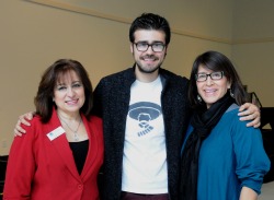 The 2013 Dr. Martin Luther King Jr. Service Award winners (from left): Joumana Hajj, Jovanni Jauregui '13 and professor Sandy Grande.