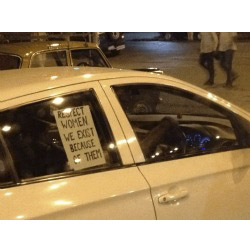 Professor Sunil Bhatia took this picture at a stoplight in Delhi in the days after the rape of a woman on a public bus there in December.