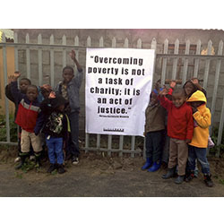 Irene Bucken '14, who spent the summer volunteering for a non-profit in Cape Town, took this photo of school children participating in a Nelson Mandela International Day service project. The day is celebrated on July 18, Nelson Mandela's birthday.
