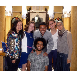 Sybil Bullock '14, second from left, is interning this summer at the Center for Cross-Cultural Learning in Rabat, Morocco. Bullock is one of 52 members of the Class of 2014 completing an international College-funded internship. (Homepage photo: Claire Wellbeloved-Stone '14 is interning with the World Wildlife Fund in the Galapagos Islands.)