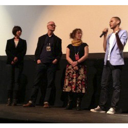 John Dargan '14 speaks at a screening of