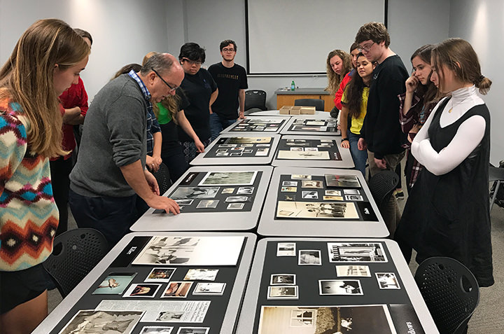 Students in Anthropology 299 (Secrecy - Power, Privilege and the Invisible) work with collector-in-residence Robert E. Jackson to curate an exhibition on images of 