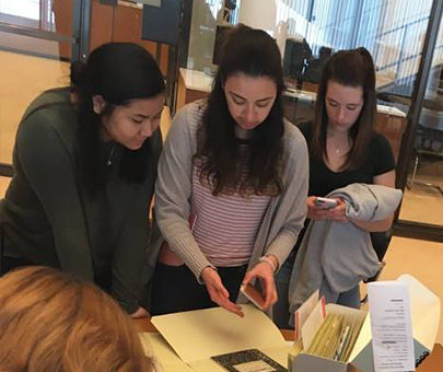 Education department students visit Beinecke Rare Books