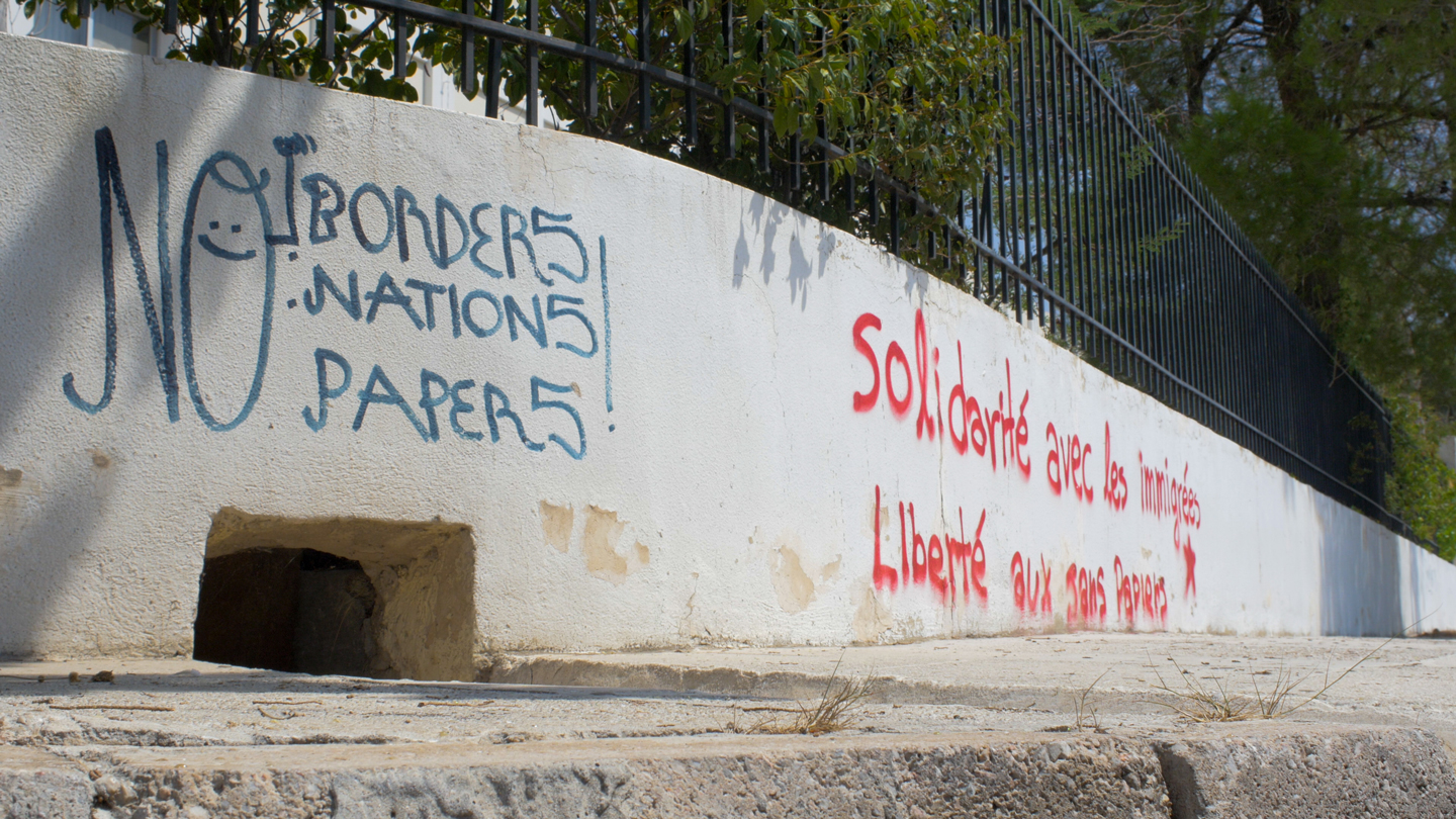 A welcome wall in Athens, Greece.