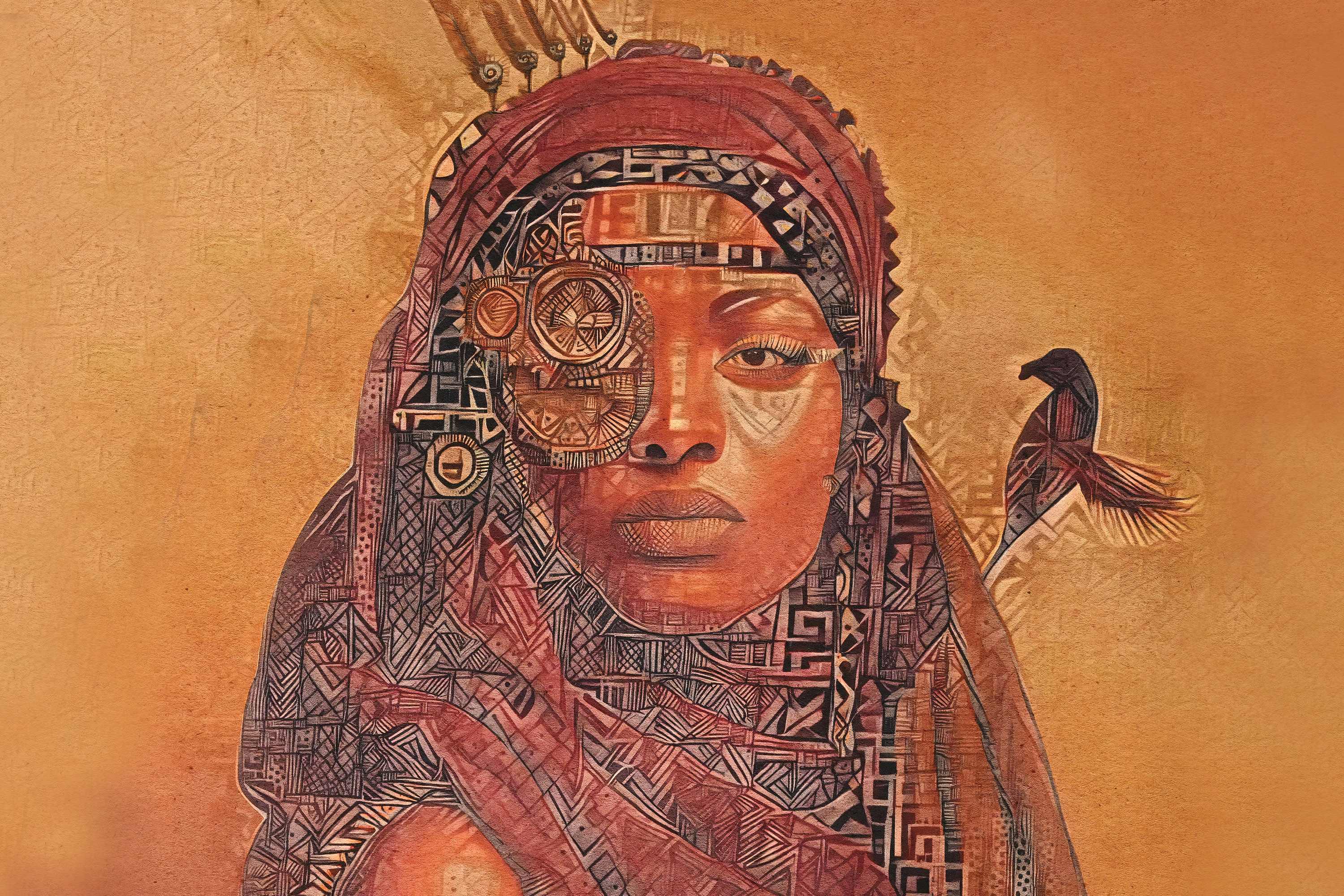 Aishatu Ado, "African Steampunk #3," digital giclee print, part of the 6th Dimension exhibition that debuted at Conn.