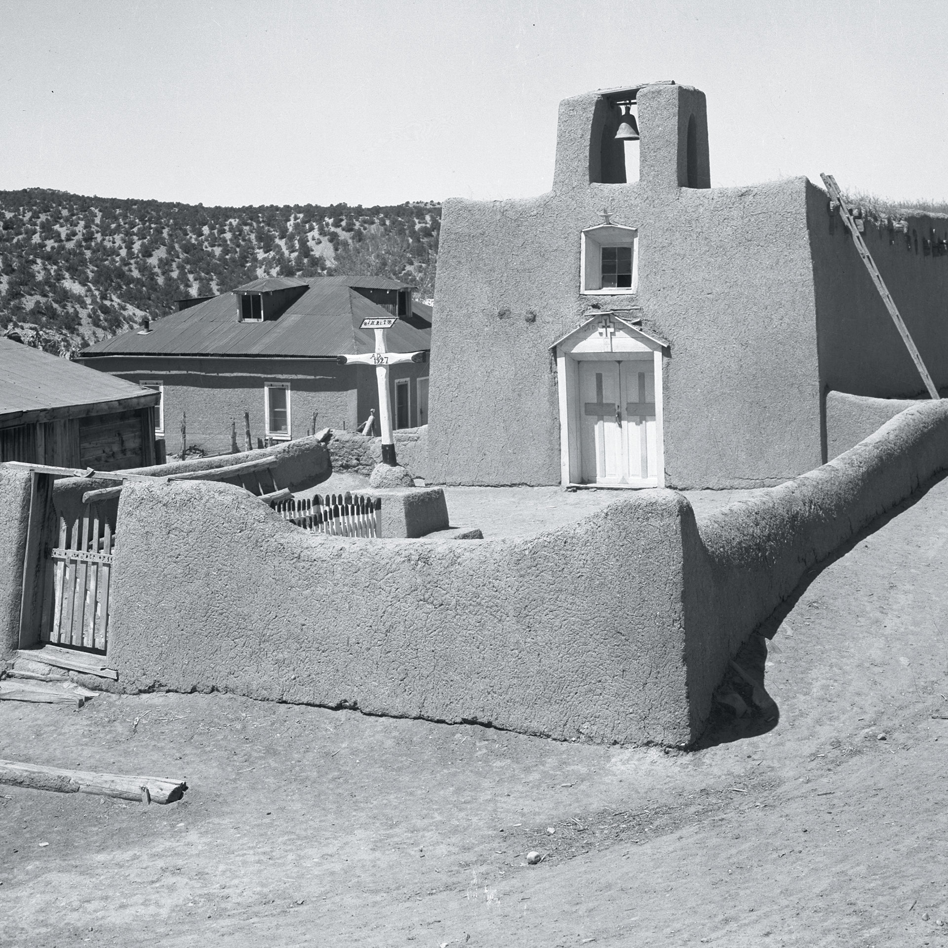 Image of old adobe mission church in New Mexico