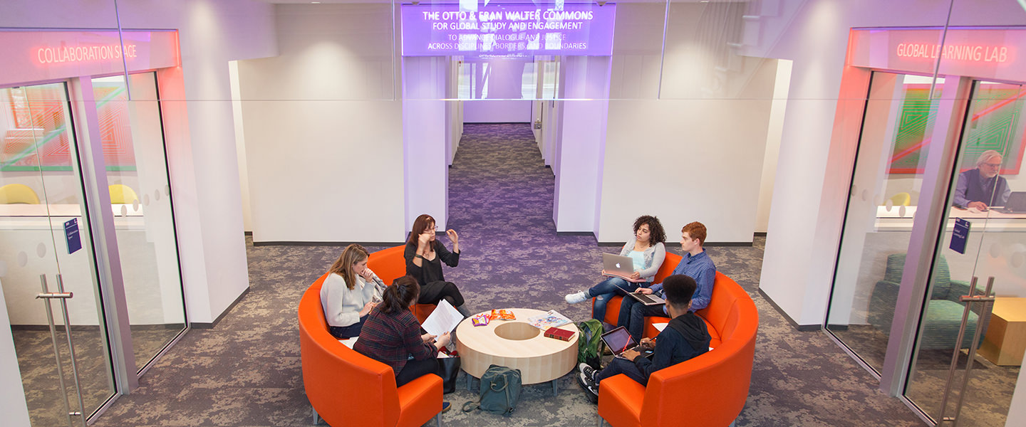 Interior of The Otto and Fran Walter Commons for Global Study and Engagement