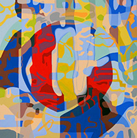 Pamela Marks, “Video Composte #33,” 30”x30”, acrylic on canvas, 2014