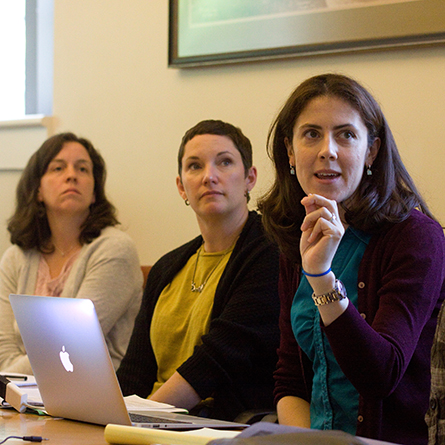 Members of the Connecticut College faculty participate in a workshop through the College's Joy Shechtman Mankoff Center for Teaching & Learning.