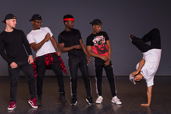 Wesley Morris ’20, Daniel Mark ’20, Jonathan Maposa ’19, Anthony Anderson ’21 and Jai Gohain ’19 perform “Left My Heart.” Choreographed by Emma Benington ’20 and Elizabeth Magnan ’20, the piece is about different kinds of love stories. 