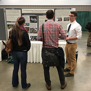 Corbin Maynard '17 presents preliminary results of faculty-student research at the Society for American Archaeology meetings, an international conference.