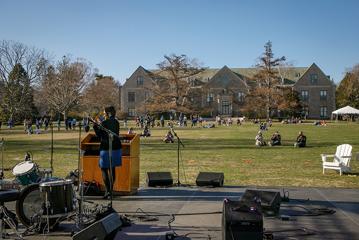 Members of the College community gather on Tempel Green to celebrate Founders Day.