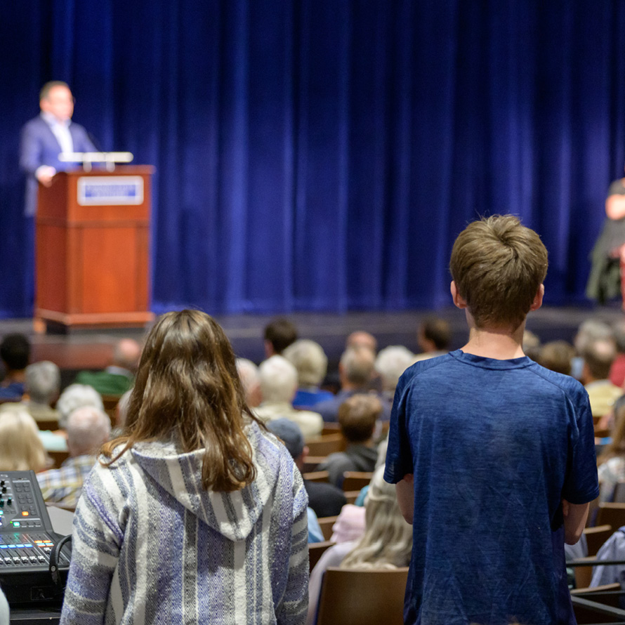 More than 600 students, faculty, staff and community members packed Conn's Athey Center for Performance and Research to hear Vindman speak Sept. 15. 