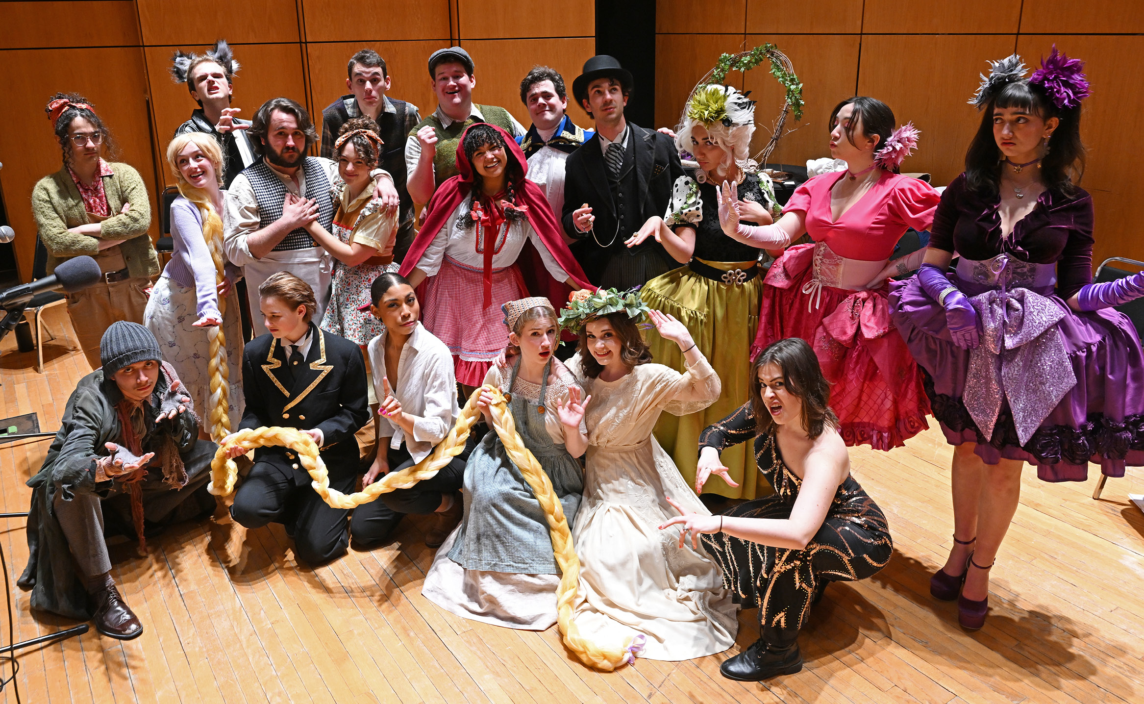 The cast of the Connecticut College theater department production of Stephen Sondheim’s “Into the Woods” perform a concert rendition of the show Friday, March 31, 2023 in Evans Hall.