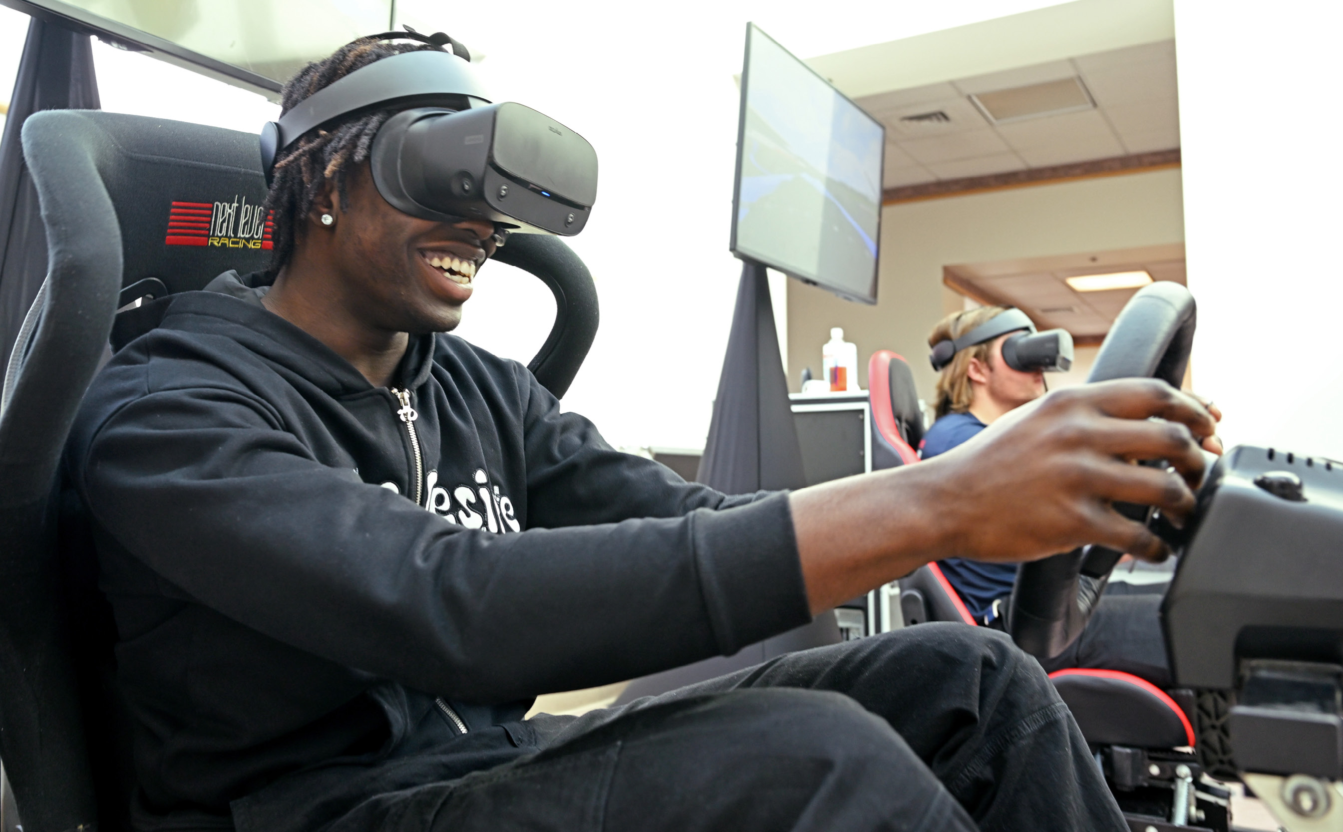 Students try virtual reality racing