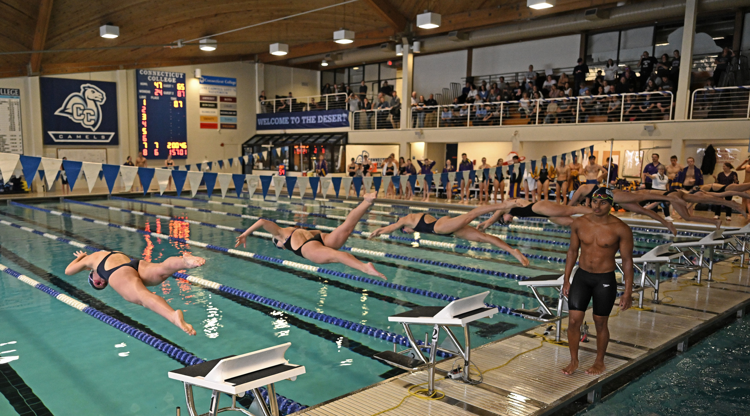 Connecticut College men’s and women’s swimming and diving face Williams College in a dual meet Saturday, January 20, 2024