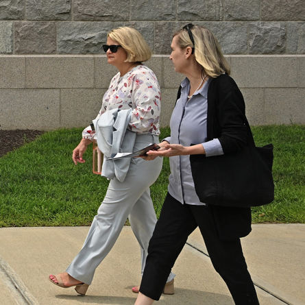 President Andrea Chapdelaine tours campus on her first full day.