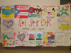 The S.I.S.T.E.R. participants used their research of role models to create a quilt, which will be on display at the film festival.
