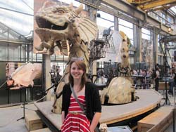 Meghan Ball '12 is pictured at Les Machines d'Ile in Nantes, France.