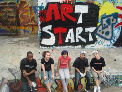 Heather Day (second from left) interning as a teaching artist at Art Start in Brooklyn, N.Y.