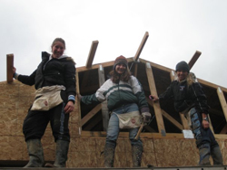 Rita Holak ´10 (left) poses with members of  the College's chapter of Habitat for Humanity during last year's build.