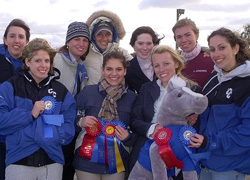 Members of the Connecticut College Equestrian Team pose with their ribbons after a show last year.