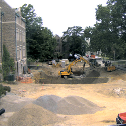 A view of the Science Center construction from the new webcam in Fanning Hall.