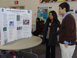 Members of the college´s newest class of Science Leaders presented research from their freshman seminar course at a recent poster session.