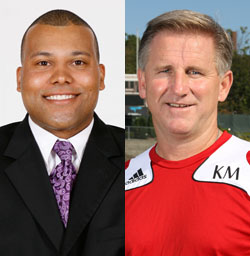 Brian Wilson, left, is the new women's basketball head coach and Kenny Murphy, right, will lead the men's soccer program.