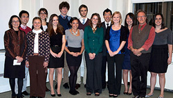 The 2010-2011 Winthrop Scholars pose with Associate Dean of the Faculty Julie Rivkin (far left) and Professor Larry Vogel (second from right).