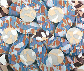 Dazzle Painting #18, 2007, watercolor on paper, by Pamela Marks